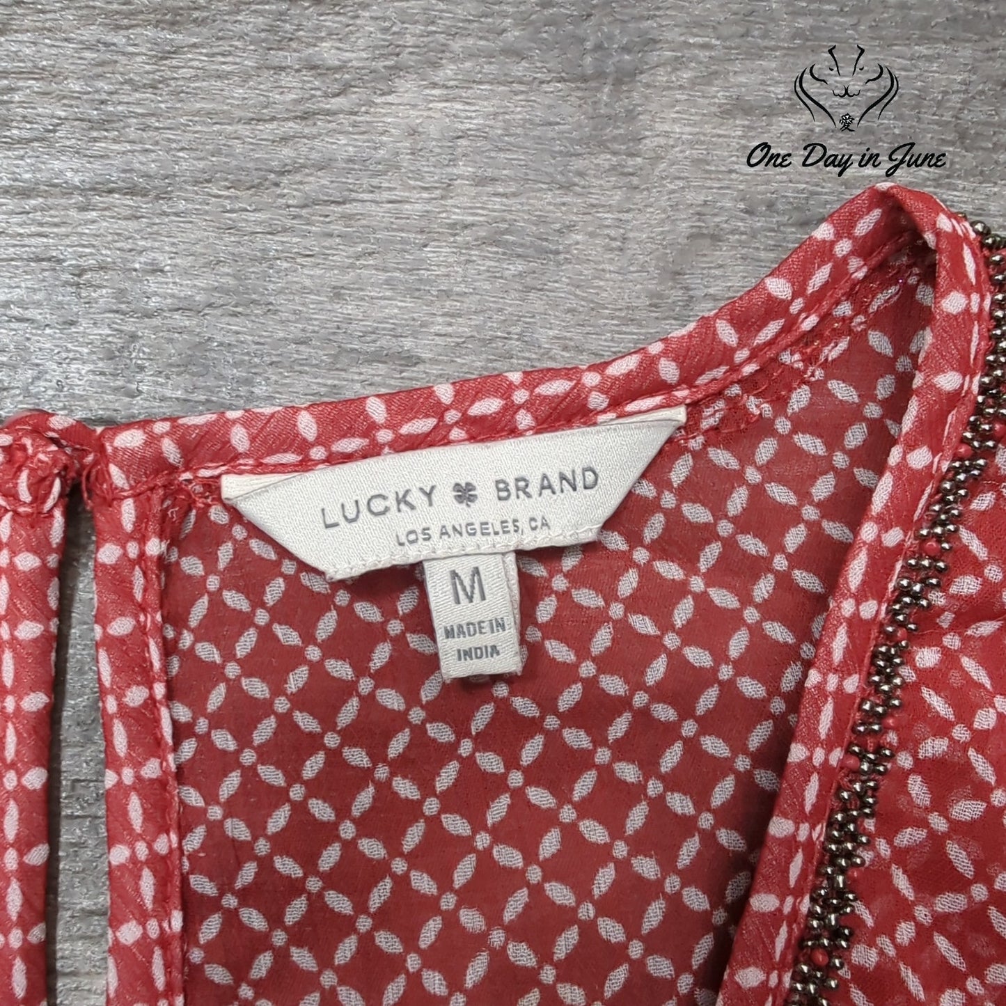 Lucky Brand Sheer Cold Shoulder Top Size M