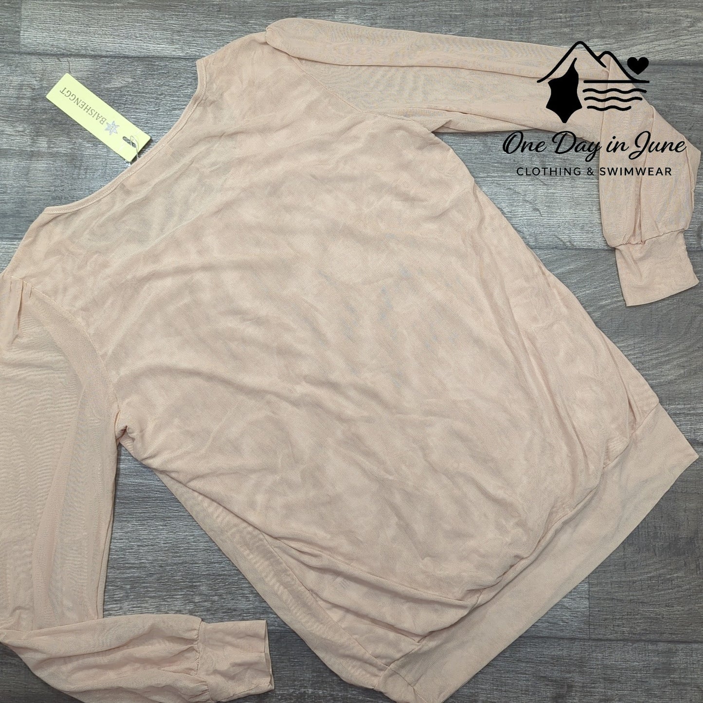Baishenggt Long Sleeve Mesh Top Size L