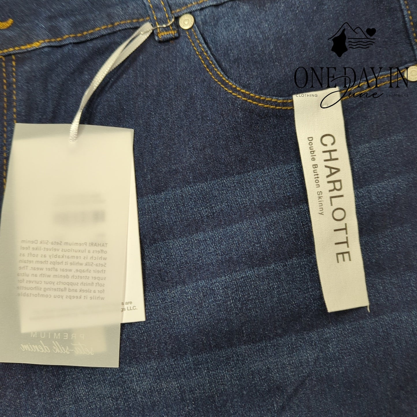 Tahari Plus Size Charlotte Double Button Skinny Jeans Size 20W