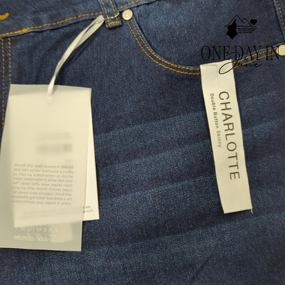 Tahari Plus Size Charlotte Double Button Skinny Jeans Size 20W