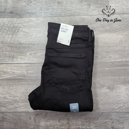 True Craft Mid Rise Distressed Skinny Jeans Juniors Black NWT Size 7
