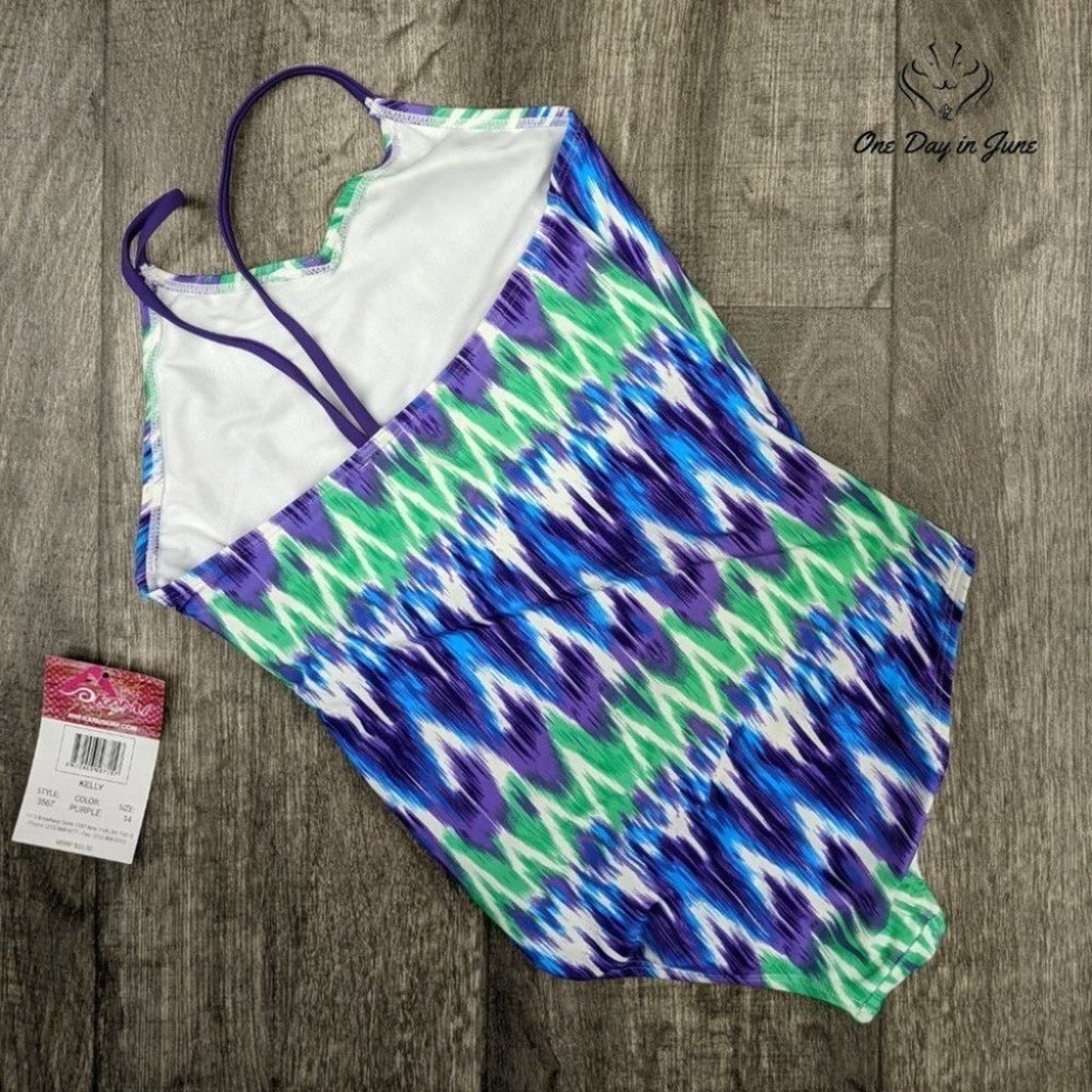 Kanu Surf Daisy Beach Sport One Piece Swimsuit Size 14