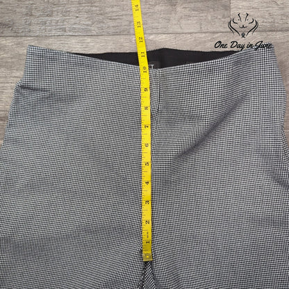 Loft High Waist Skinny Pants Black White Houndstooth Check Size 6