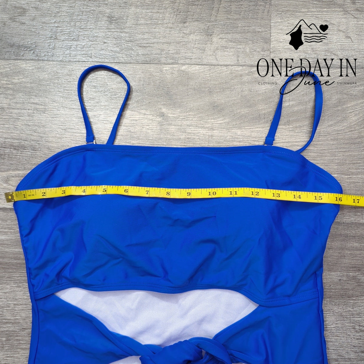 Adisputent Cut Out One Piece Swimsuit Royal Blue Tie Front Strappy Size XL