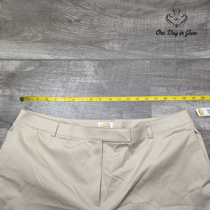Talbots Flat Front Straight Leg Dress Pants Beige Tan NWT $98 Size 18