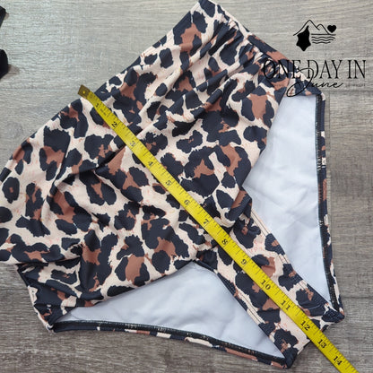 Adisputent Flounce High Waist Bikini Swimsuit Size S