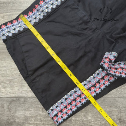 Loft Embroidered Chino Shorts Size 8