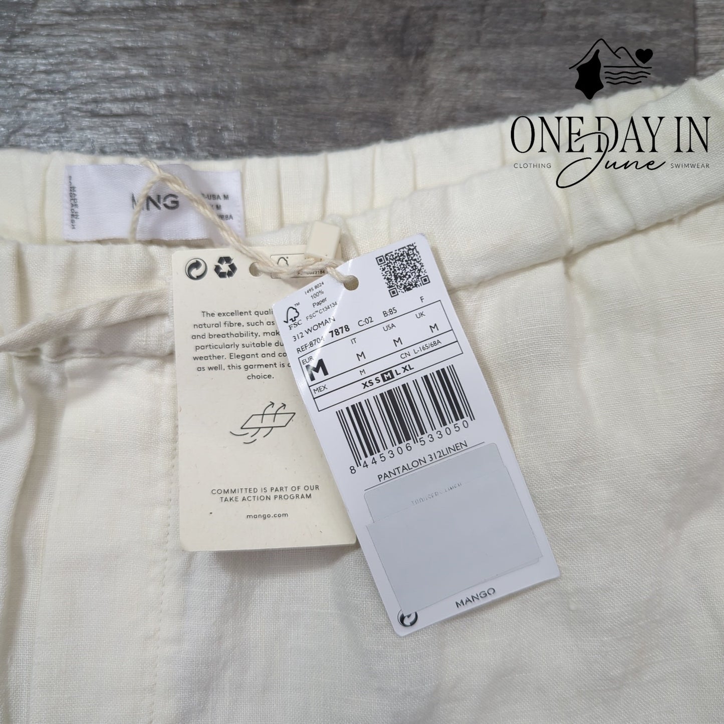 MNG Linen Drawstring Pants Size M