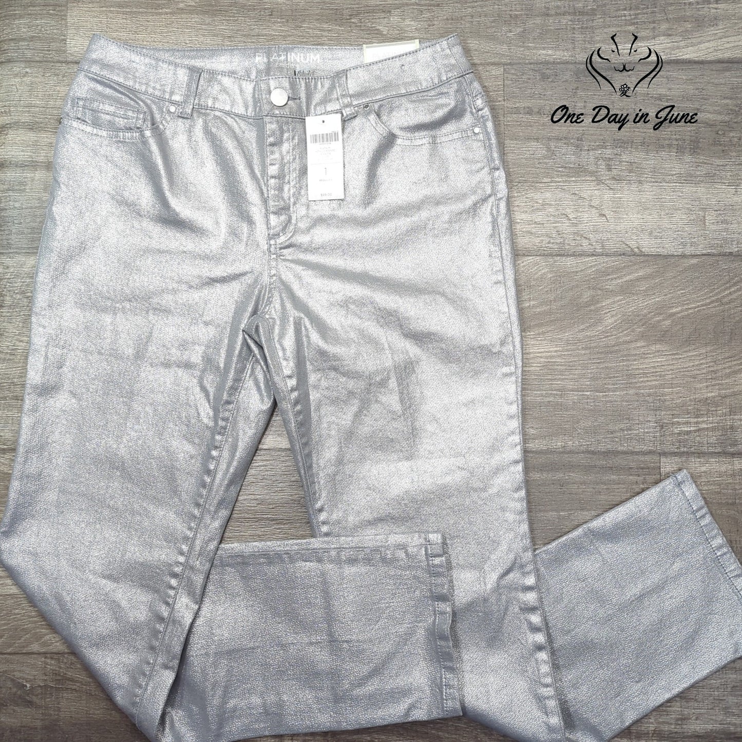 Chico's Metallic Slim Leg Jeans Size Chico's 1 (8)