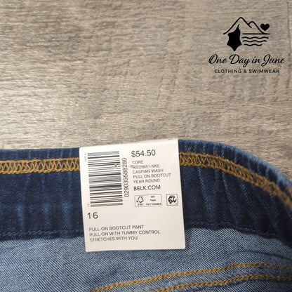 Kim Rogers Pull On Tummy Control Straight Leg Jeans Size 16