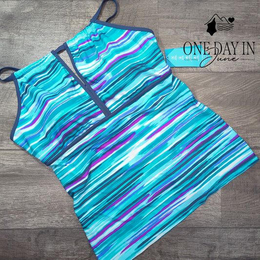 Free Country Tropical Turquoise Tankini Top Size XXL