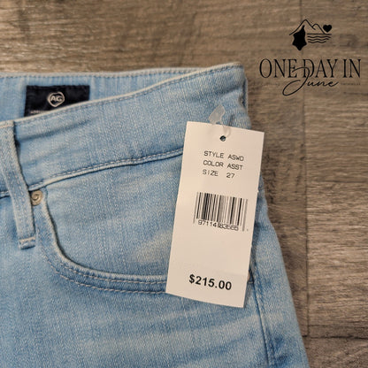 AG Adriano Goldschmied The Farrah Skinny Crop Light Raw Hem NWT $215 Size 4