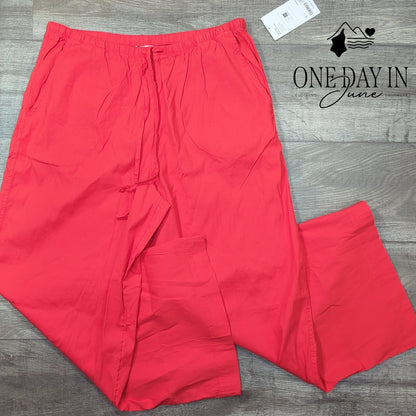 Athleta Linen Wide Leg Drawstring Pants Size L