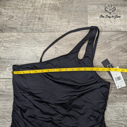 La Blanca Tummy Control One Shoulder Tankini Top Size 16