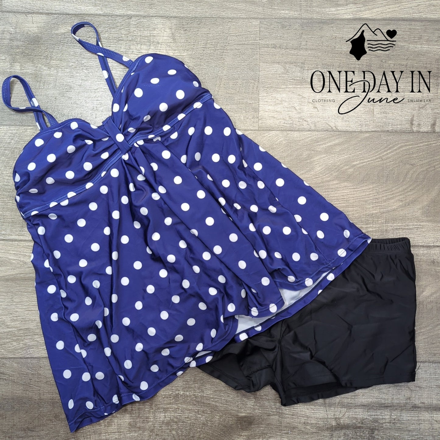 Avidlove Polka Dot Boy Short Tankini Swimsuit Size XL