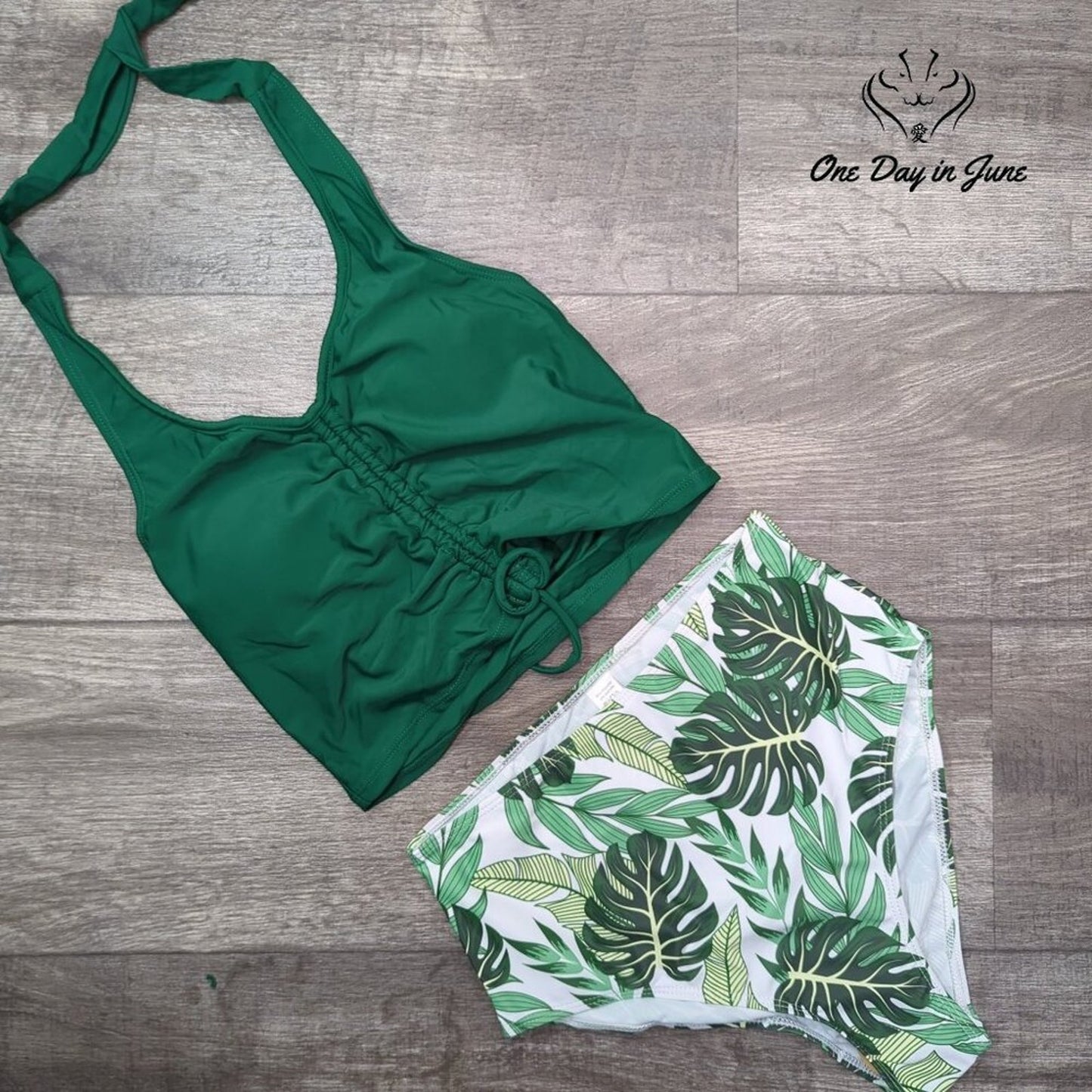 Mukeyo Drawstring Top High Waist Bikini Swimsuit Size S