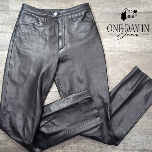 Wilsons Straight Leg Leather Pants Size 4