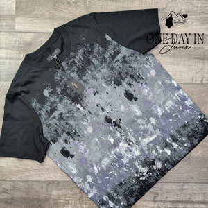 Rag & Bone Splatter Print T Shirt Black Gray Abstract NWT Size L