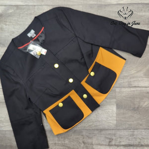 Worthington Jacket Black Venetian Gold Colorblock Mod Blazer NWT Size M
