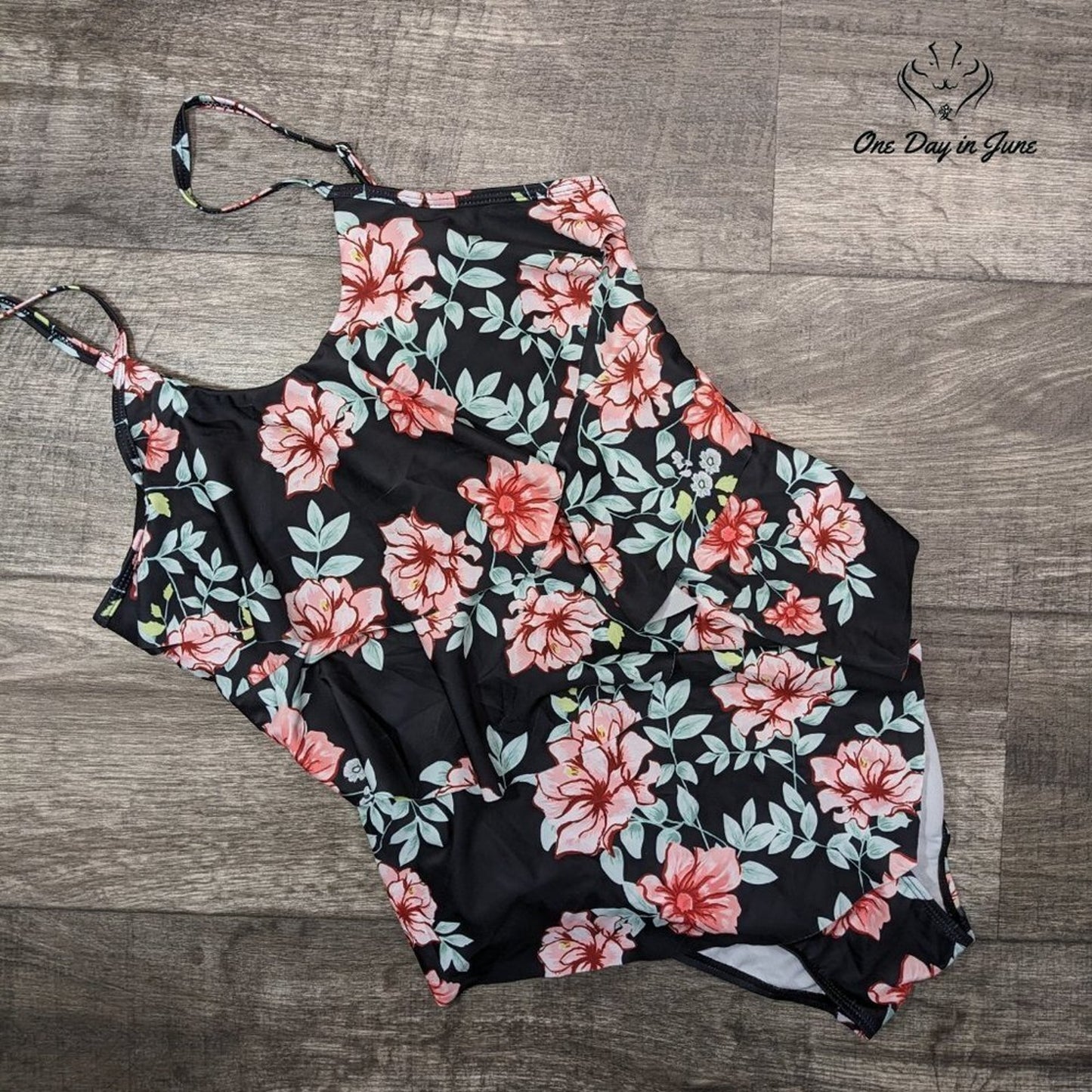 Zando Ruffle Flounce One Piece Swimsuit Size 10-12 XL