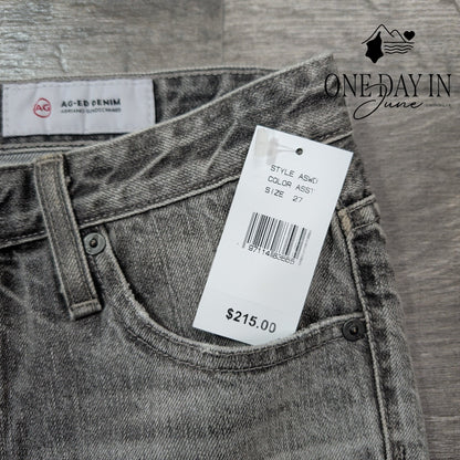 AG Adriano Goldschmied AG-ED Straight Leg Jeans Gray Vintage Wash NWT Size 4 (27