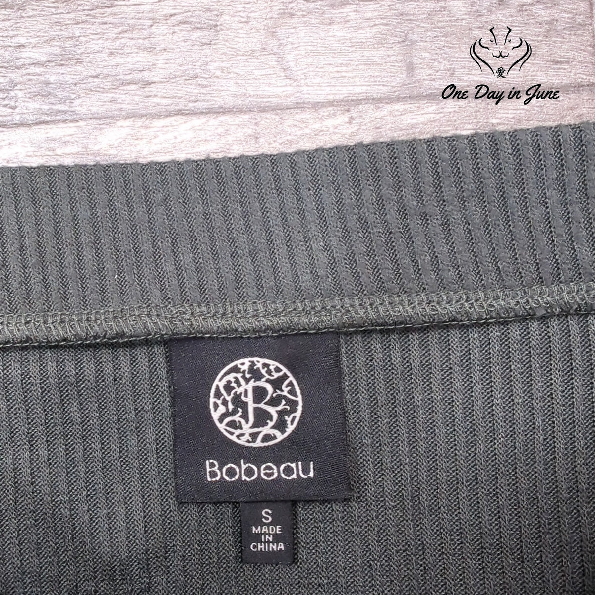 Bobeau Ribbed Knit Pull On Midi Skirt Charcoal Gray Size S