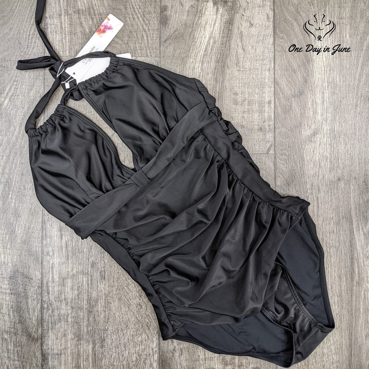 Smismivo Halter One Piece Retro Swimsuit Size XL