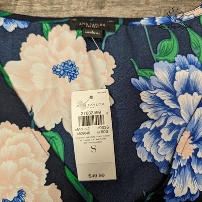Ann Taylor Floral V Neck Tank Top Size S
