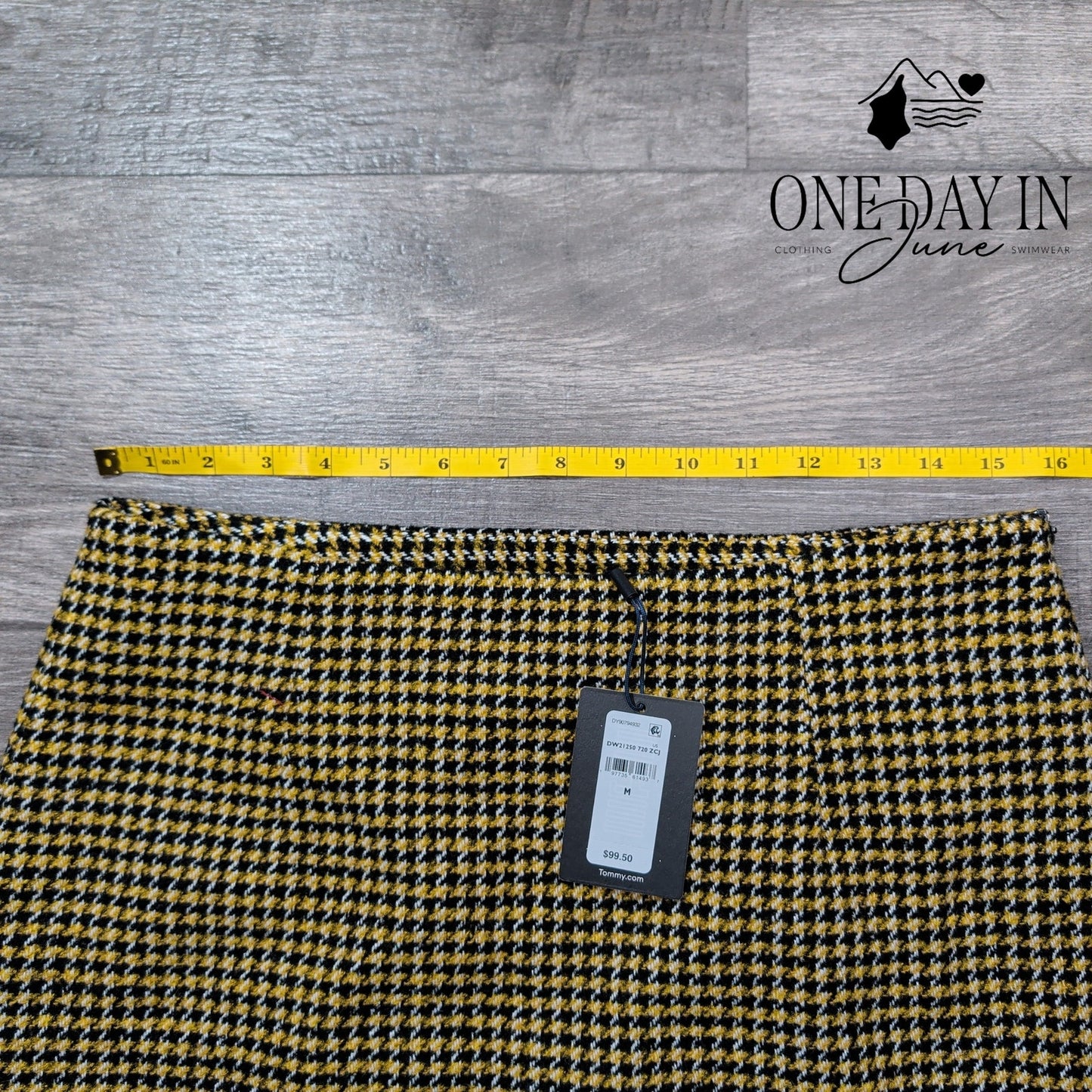 Tommy Hilfiger Houndstooth Wool Skirt Size M