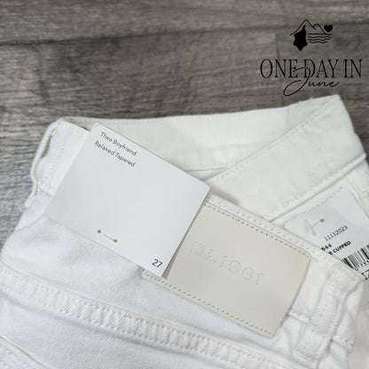 DL1961 Thea Boyfriend Jeans White Cuffed Relaxed Tapered NWT Size 4 (27)