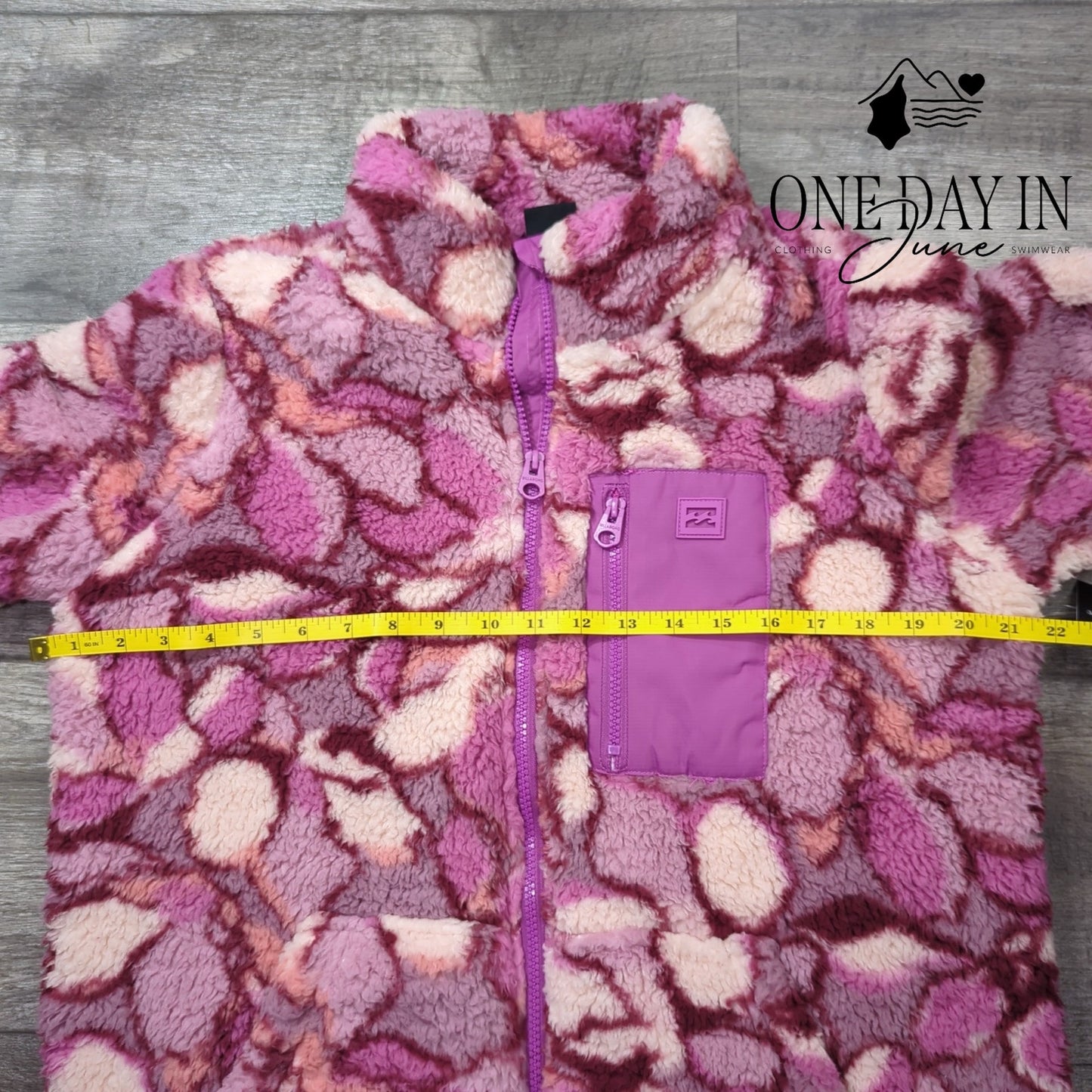 Billabong Full Zip Fleece Sherpa Jacket Size M