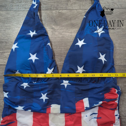 Charmo V Neck Halter One Piece Swimsuit Size XL