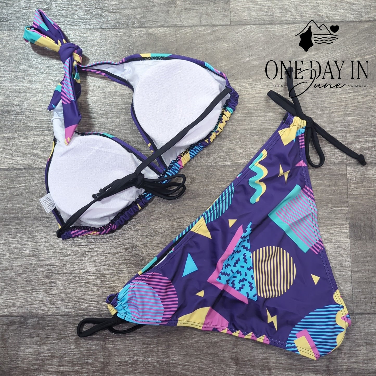 Aleumdr Halter Tie Side Bikini Swimsuit Size M