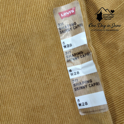 Levi's 94' Baggy Shaping Skinny Capri Corduroy Pants Size 28 (6)