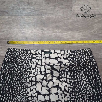 J.Crew Mini Skirt Size 6 Black White Abstract Animal Print Cotton Size 6