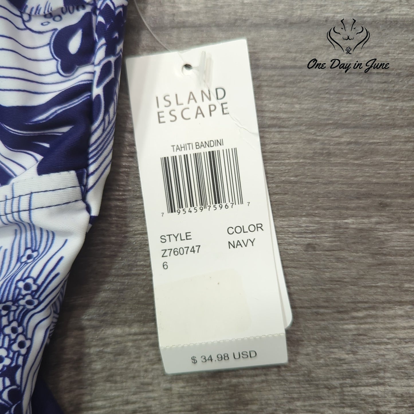 Island Escape Tahiti Bandini Tankini Top Size 6