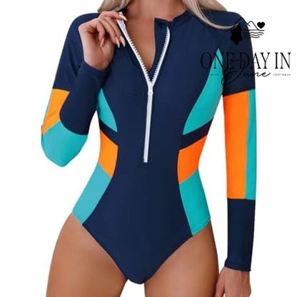 ABAFIP Rashguard Long Sleeve One Piece Swimsuit Size M