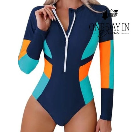 ABAFIP Rashguard Long Sleeve One Piece Swimsuit Size M