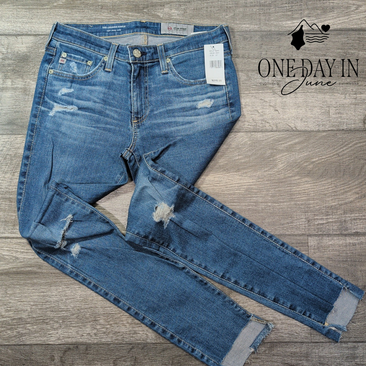 AG Adriano Goldschmied The Legging Ankle Distressed Skinny Jeans NWT Size 4 (27)
