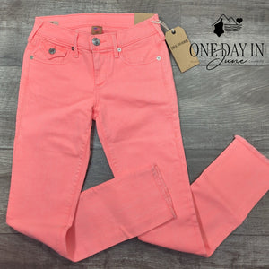 True Religion Cora Crop Straight Jeans Desert Sun Pink NWT $158 Size 23 (00)