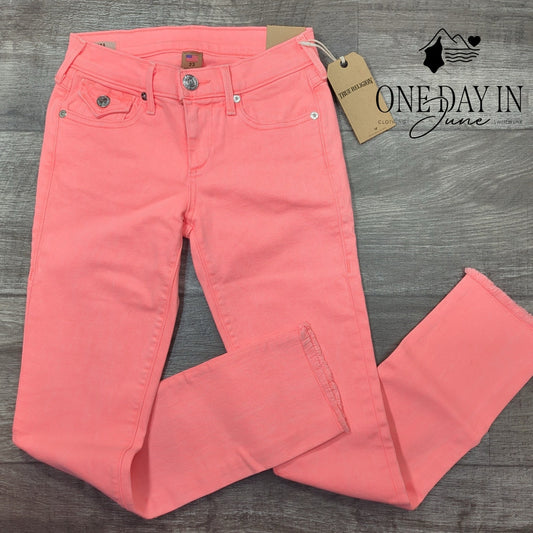 True Religion Cora Crop Straight Jeans Desert Sun Pink NWT $158 Size 23 (00)