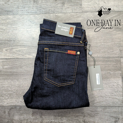 7 For All Mankind The Modern Straight Leg Jeans Dark Wash NWT Size 8 (29)