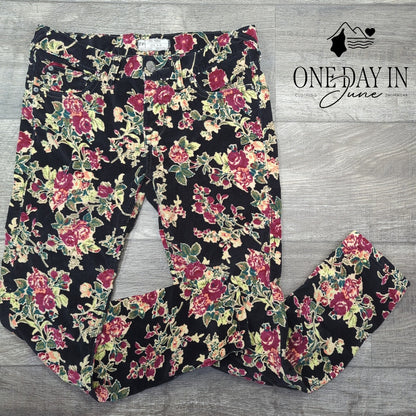Free People Floral Corduroy Ankle Pants Size 28 (6)