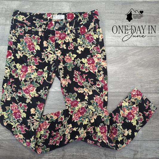 Free People Floral Corduroy Ankle Pants Size 28 (6)