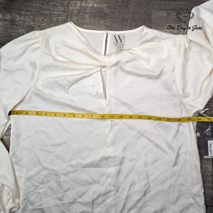 Worthington Twist Front Keyhole Long Sleeve Top Size M