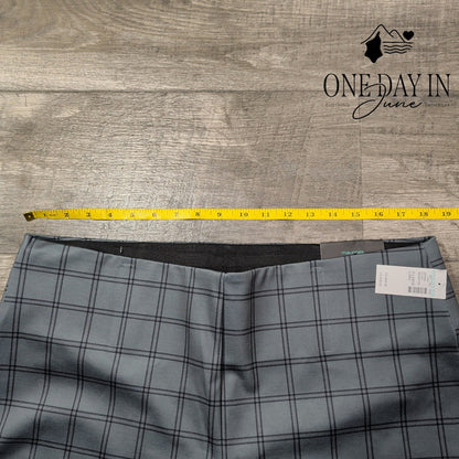 Maurices High Rise Skinny Ponte Pants Long Gray Black Plaid Pull On NWT Size XL