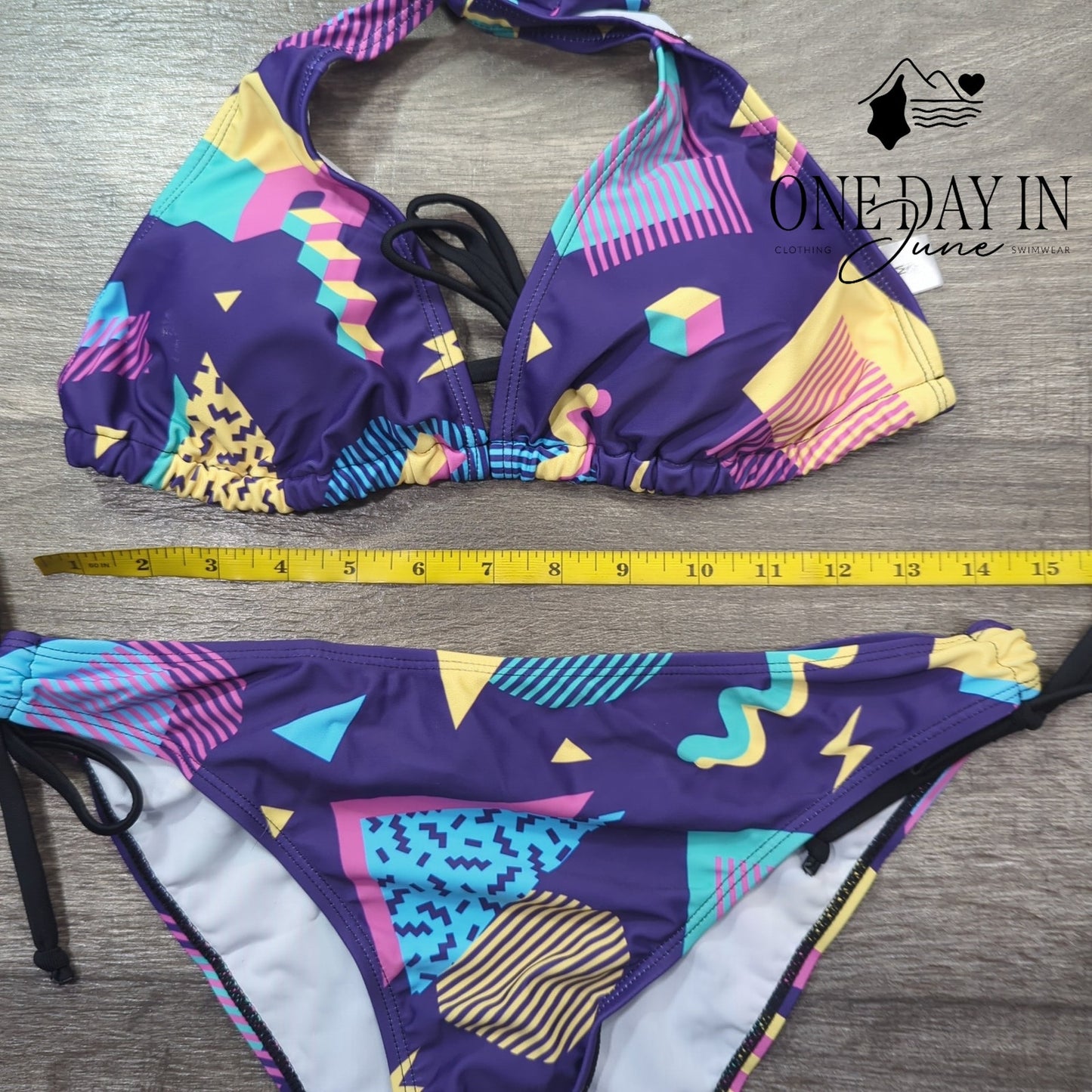 Aleumdr Halter Tie Side Bikini Swimsuit Size M