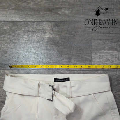 Banana Republic Petite Belted Cargo Pants Ivory White Utility NWT Size 4P