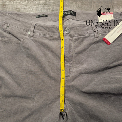 Talbots Flawless Five Pocket Straight Corduroy Pants Gray NWT Size 16W