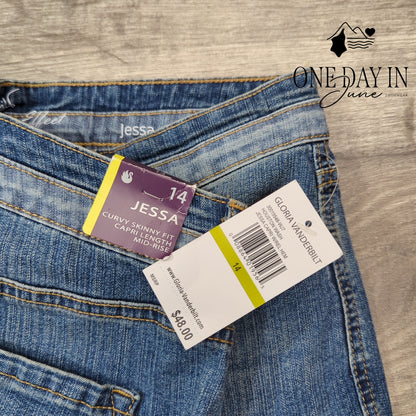Gloria Vanderbilt Jessa Curvy Skinny Crop Jeans Size 14